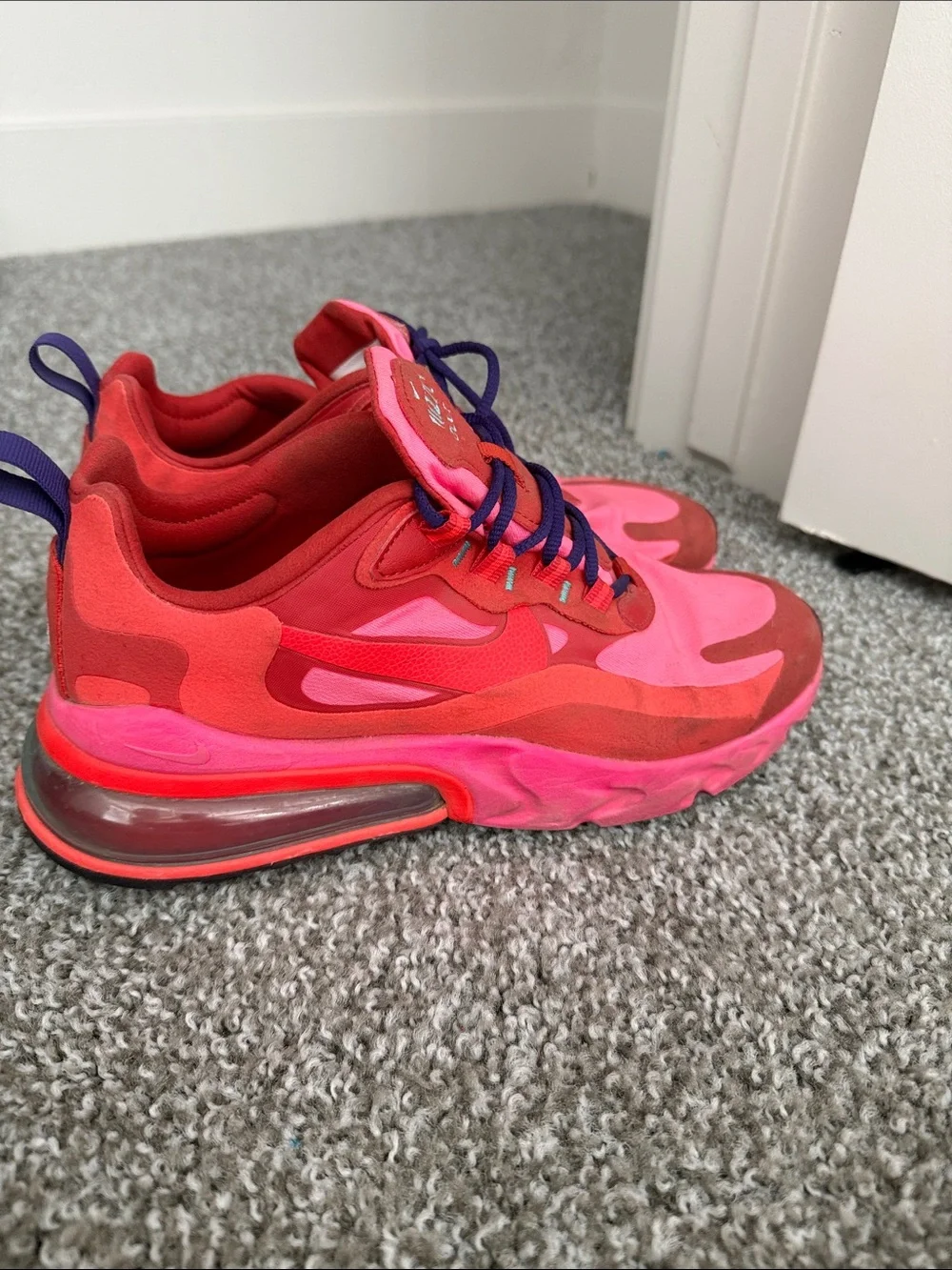 Bright Pink Nike Athletic Sneakers with Navy Laces